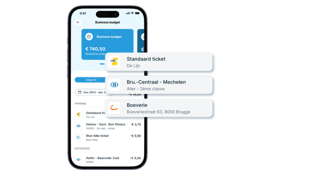 Het kopen van tickets en budgetopvolging in de Olympus-app